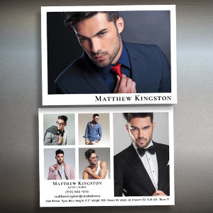 Invitation Actor Model 6 Photo Zed Card Portfolio Modèle