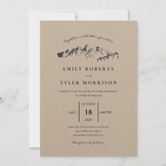 Invitation Actualisation du Mariage de montagne (Devant)