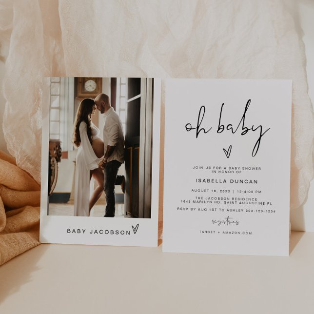 Invitation ADELLA Moderne minimaliste Oh Baby shower Invitati (Créateur téléchargé)