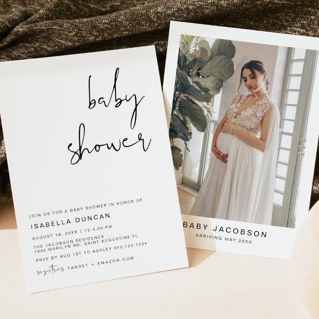 Invitation ADELLA Modernité minimaliste Baby shower Invitatio (Créateur téléchargé)