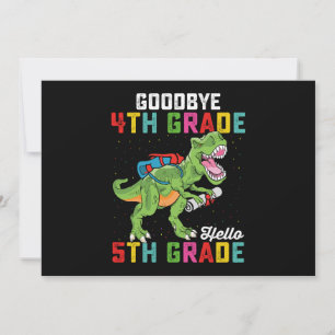 Invitation Adieu 4e année Bonjour 5e année T Rex Dinosaur