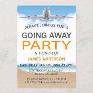 Invitation Adieu moderne   de voyage allant loin partie