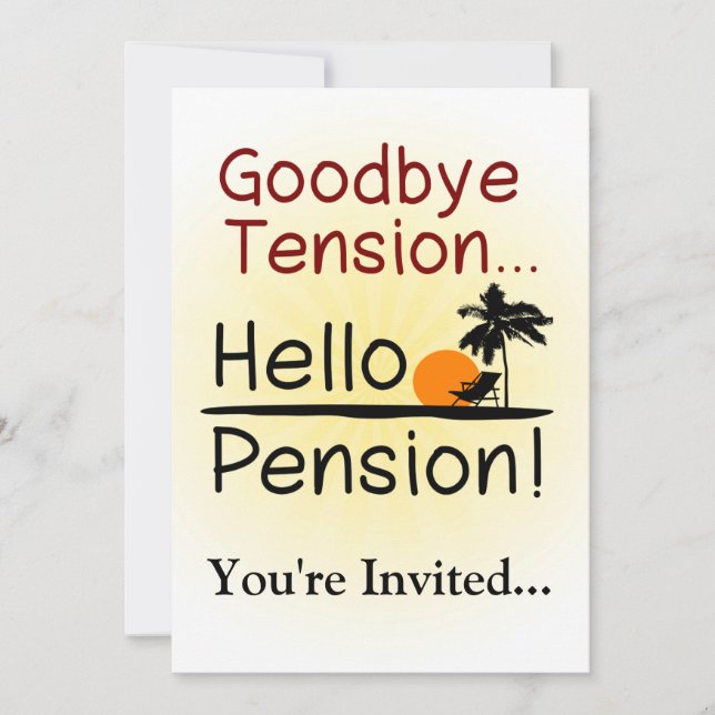 Invitation Adieu Tension, bonjour la retraite de la pension F (Devant)