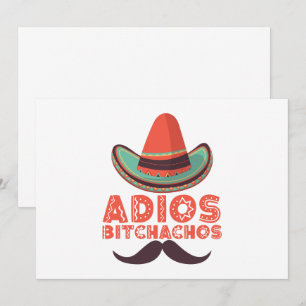 Invitation Adios Bitchachos Sombrero Retro Cinco De Mayo