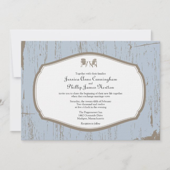 Invitation Adirondack Chaises Russe Mariage (Devant)