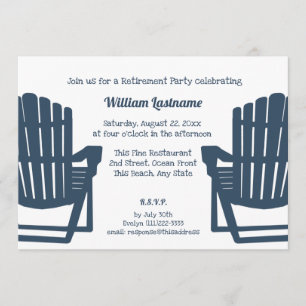 Invitation Adirondack Marine Blue Beach Chaises Parti de retr