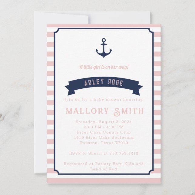 Invitation Adley baby shower (Devant)