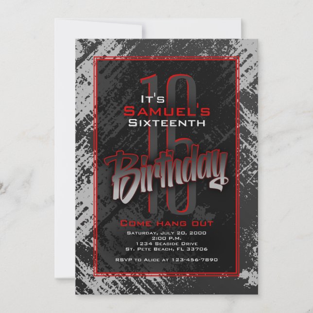 Invitation Ado Boy Anniversaire (Devant)