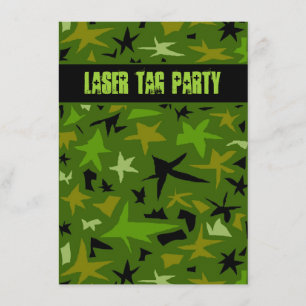 Invitation Ado Boys Anniversaire Camo Stars Party
