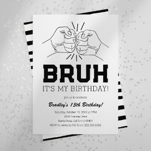 Invitation Ado Bruh C'est ma fête d'anniversaire