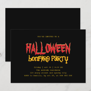 Invitation Ado de la fête du feu d'Halloween en extérieur noi