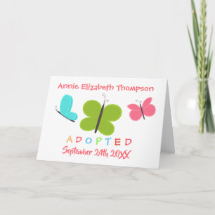 Invitation Adoption du papillon adopté - Nom personnalisé