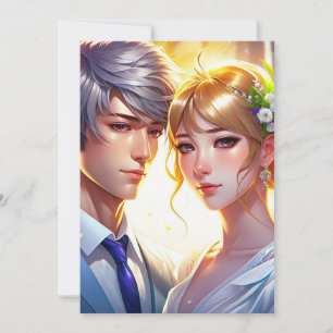 Invitation Adorable Anime Couple Mariage