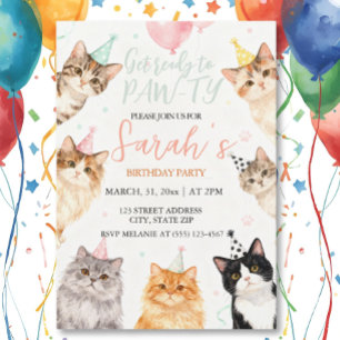 Invitation adorable anniversaire de enfant de chats
