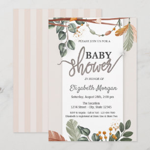 Invitation Adorable Baby-Shower Bohème 
