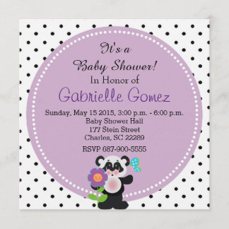 Invitation Adorable Baby shower ou Anniversaire Ours de Panda