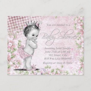 Invitation Adorable Baby shower rose Vintage