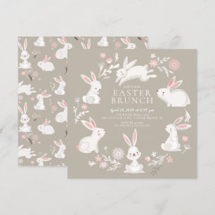 Invitation Adorable Bunny Party Pâques