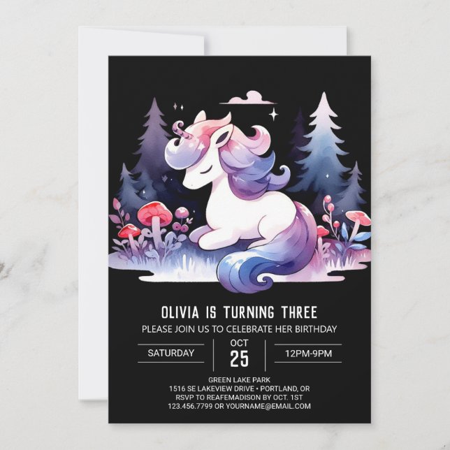 Invitation Adorable Cheval numérique Anniversaire (Devant)