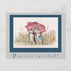 Invitation Adorable de Chat Vintage