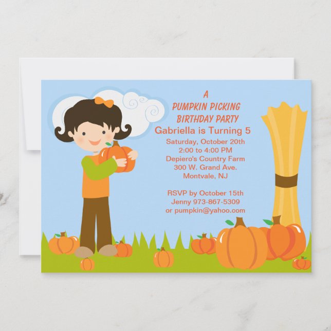 Invitation adorable de fête d'anniversaire de (Devant)