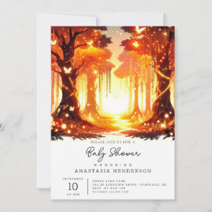 Invitation Adorable Élégant Baby shower forestier enchanté
