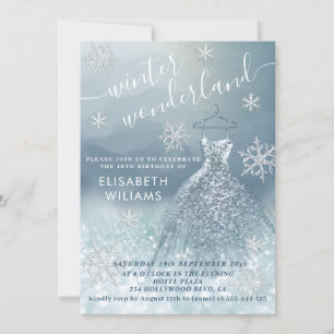Invitation Adorable hiver merveilleux parties scintillant omb