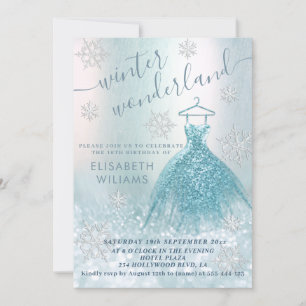 Invitation Adorable hiver merveilleux parties scintillant omb