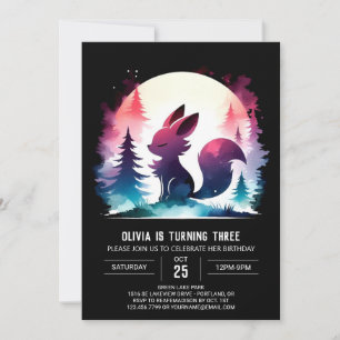 Invitation Adorable Imaginaire Wolf Anniversaire