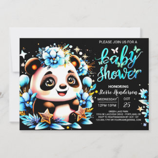 Invitation Adorable Jungle Panda Delight Boy Baby shower