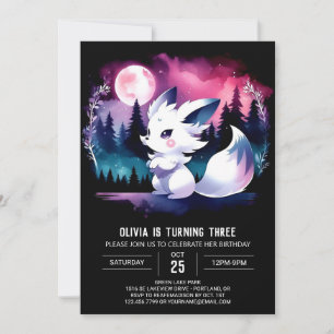 Invitation Adorable Loup moderne Anniversaire