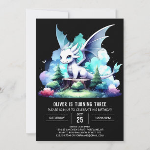 Invitation Adorable Majestic Dragon Anniversaire