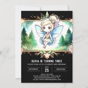 Invitation Adorable Nature Fairy Anniversaire