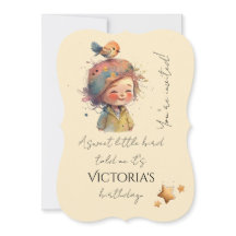 Adorable Neutral Pastel Gilrl Bird Stars Childhood