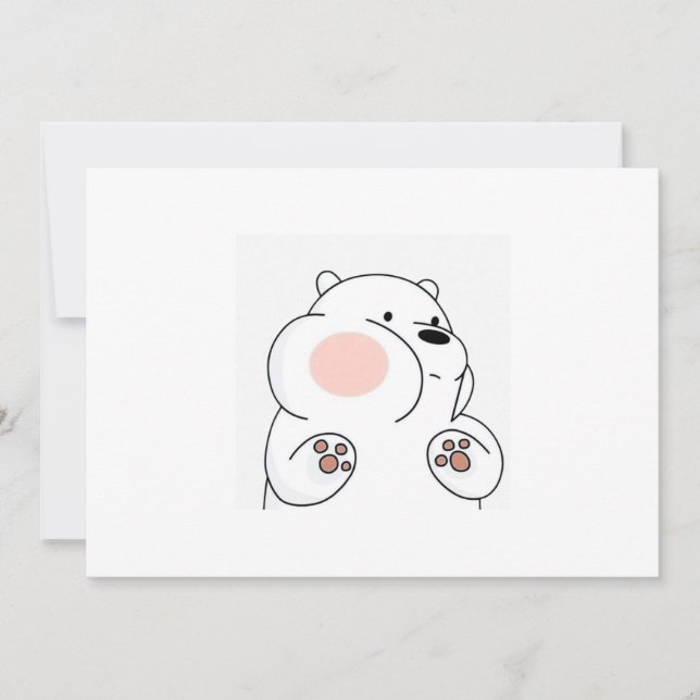 Invitation Adorable Ours Blushing (Devant)