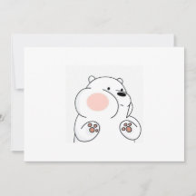 Invitation Adorable Ours Blushing