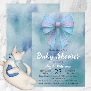 Invitation Adorable Pastel Blue Turquoise Boy Baby shower
