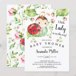 Invitation Adorable Petit Baby shower Lady Ladybug