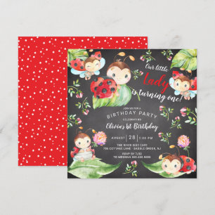 Invitation Adorable Petite Dame Ladybug 1er Anniversaire Invi