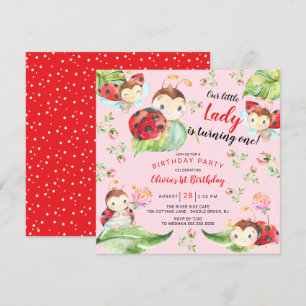Invitation Adorable Petite Dame Ladybug 1er Anniversaire Invi