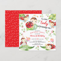 Adorable Petite Dame Ladybug 1er Anniversaire Invi