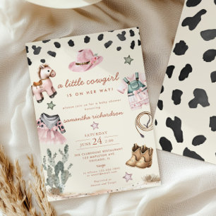 Invitation Adorable petite fille est en chemin fille baby sho