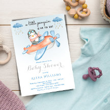 Adorable pingouin bleu thème bébé douche garçon