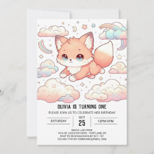 Invitation Adorable Renard 1er Anniversaire