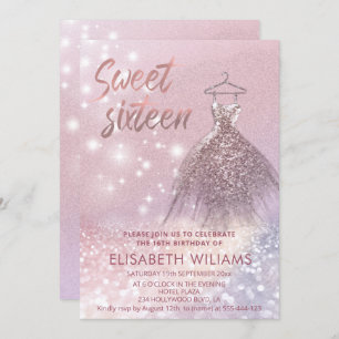 Invitation Adorable robe charmant brillant brillant ombre