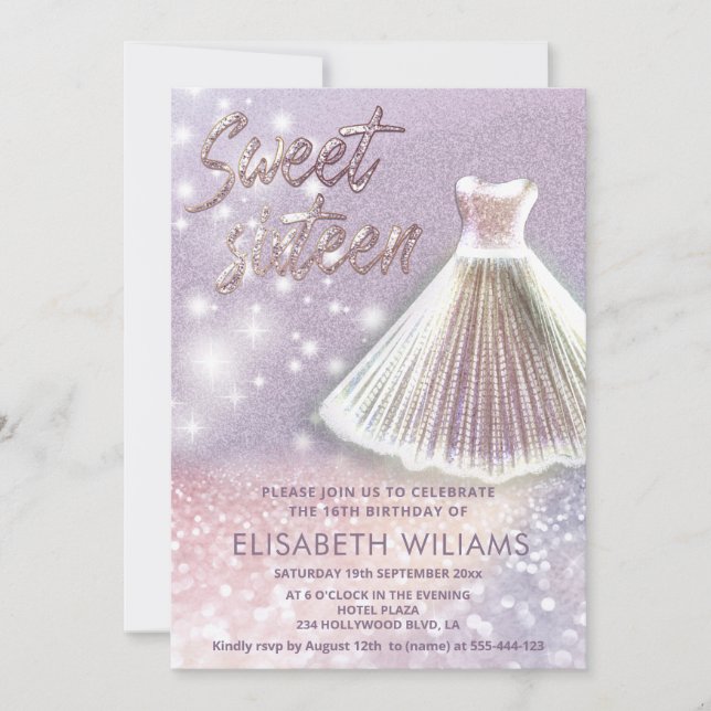 Invitation Adorable robe charmant brillant brillant ombre i i (Devant)