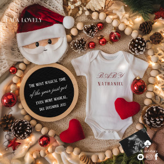 Invitation Adorable Santa Christmas Pregnancy Announcement