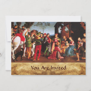 Invitation ADORATION DES MAGES parchemin