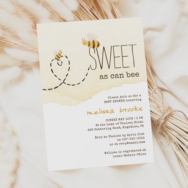 Invitation Adoucie comme peut être bourdon Baby shower Invita (Créateur téléchargé)
