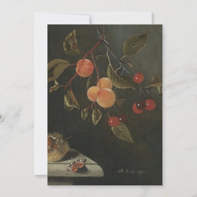 Invitation Adriaen Coorte - Vie morte avec un papillon, Apri (Devant)